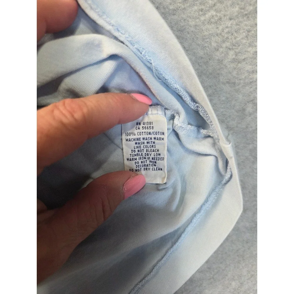 Polo Ralph Lauren Mens V-Neck T-Shirt Light Blue Yellow Pony Small RN41381‎